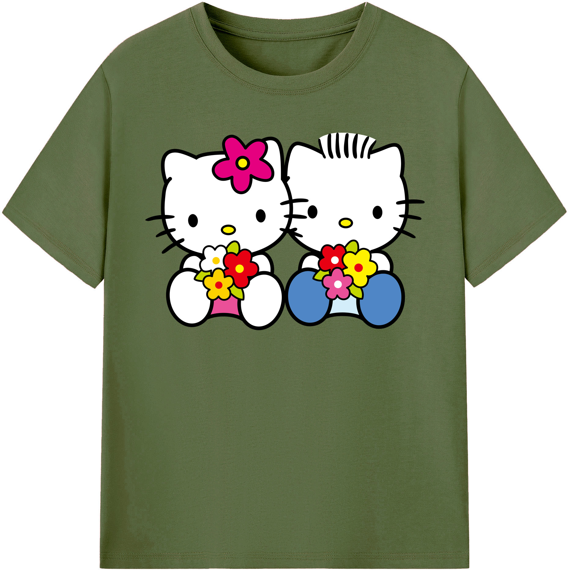 （画像用） Hello Kitty ハローキティ 綿100％半袖Tシャツ（フロントプリント）